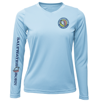 Saltwater Born Key West "The Beach Gives me Porpoise" Women's Long Sleeve UPF 50+ Dry-Fit Shirt