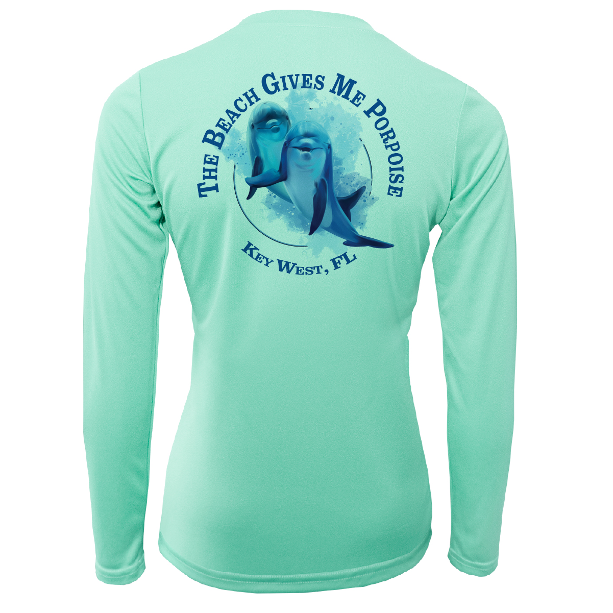 Saltwater Born Key West "The Beach Gives me Porpoise" Women's Long Sleeve UPF 50+ Dry-Fit Shirt