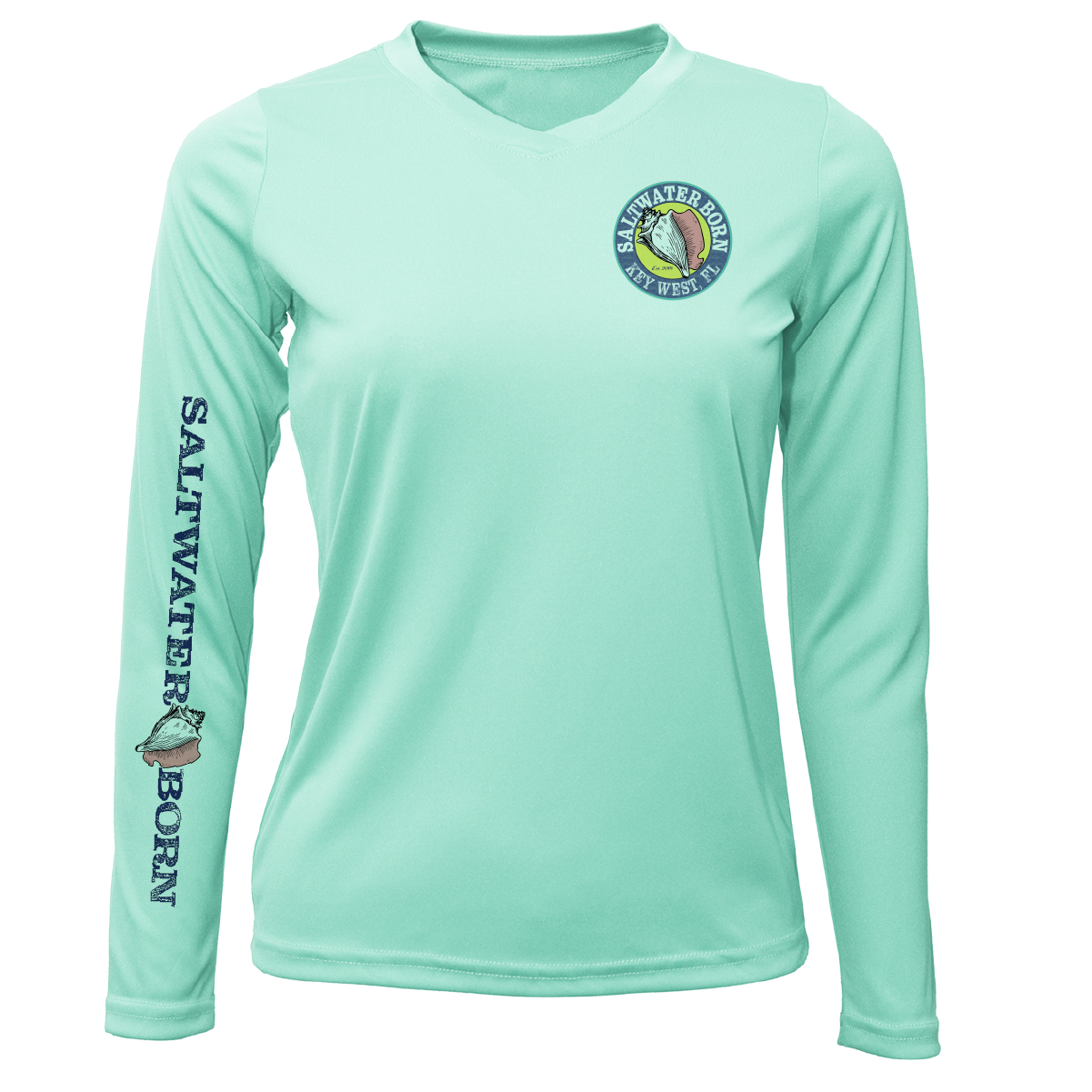 Saltwater Born Key West "The Beach Gives me Porpoise" Women's Long Sleeve UPF 50+ Dry-Fit Shirt