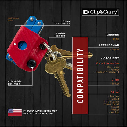 Clip & Carry Kydex Keychain Sheath for the Gerber Dime & Leatherman Squirt