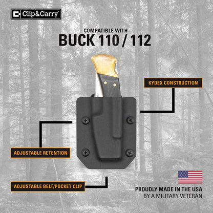Clip & Carry Kydex Sheath for the Buck 110 / 112 Folding Knife