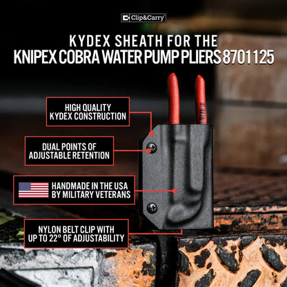 Clip & Carry Kydex Sheath for the Knipex Cobra 125 Pliers