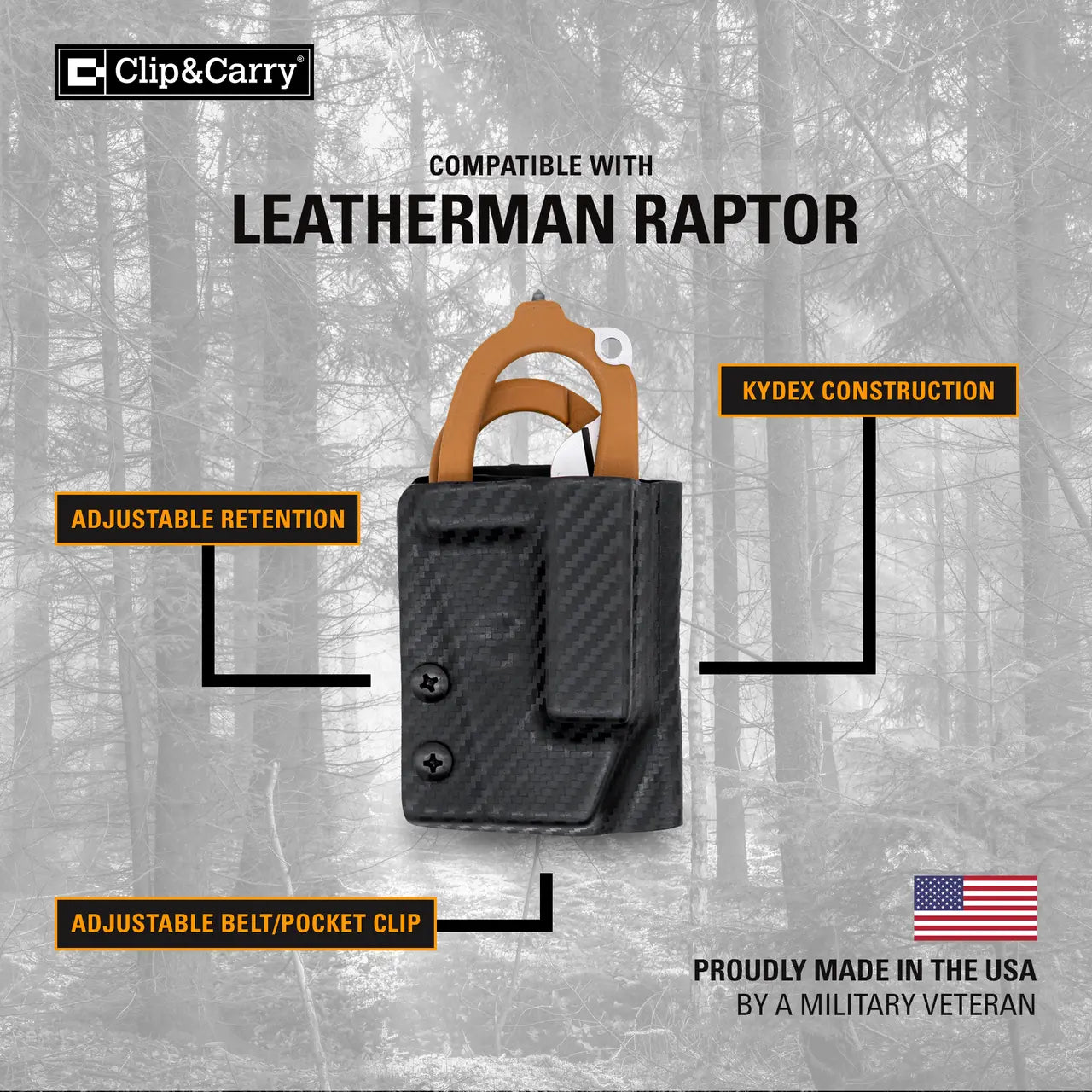Clip & Carry Kydex Sheath for the Leatherman Raptor
