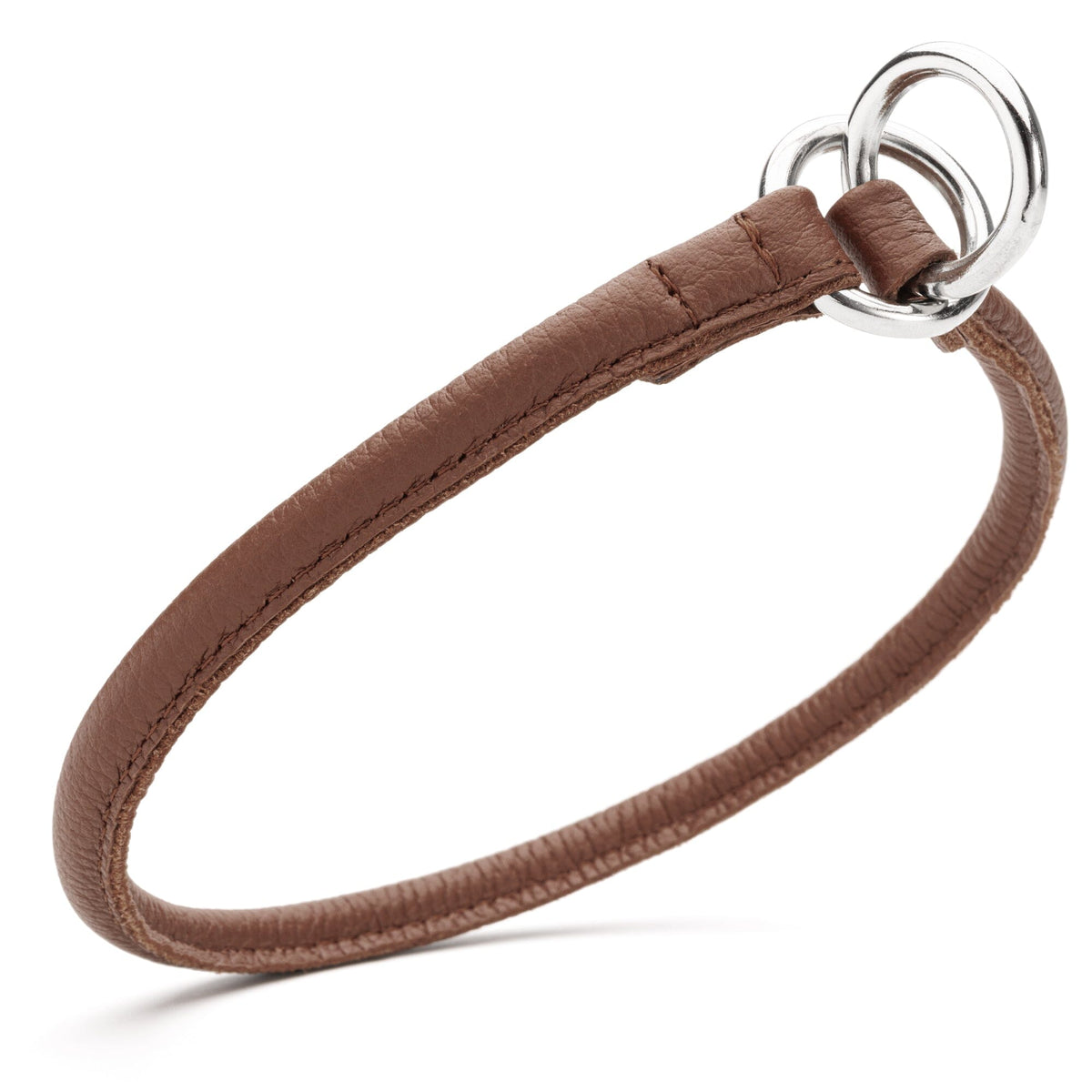 Dogline Soft Leather Round Slip Collar