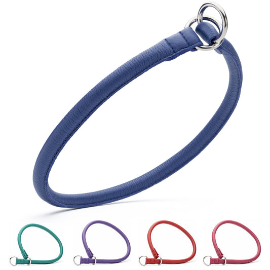 Dogline Soft Leather Round Slip Collar