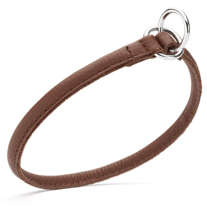 Dogline Soft Leather Round Slip Collar
