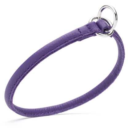 Dogline Soft Leather Round Slip Collar
