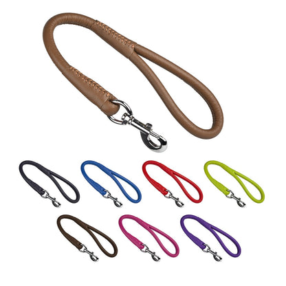 Dogline Soft Leather Round Traffic Lead