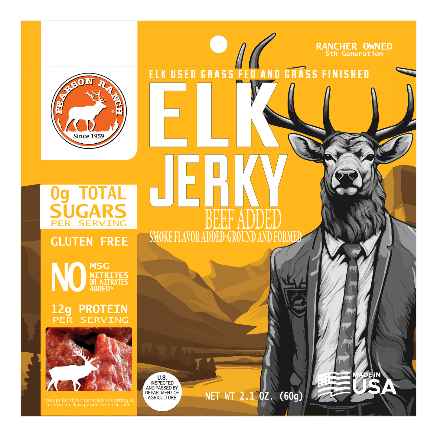 Pearson Ranch - Elk Jerky - 2.1oz Resealable Bag