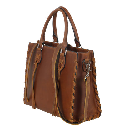 Concealed Carry Emma Leather Satchel by Lady Conceal