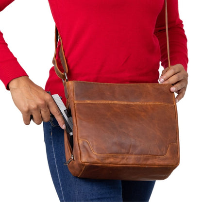 Concealed Carry Lydia Leather Crossbody by Lady Conceal