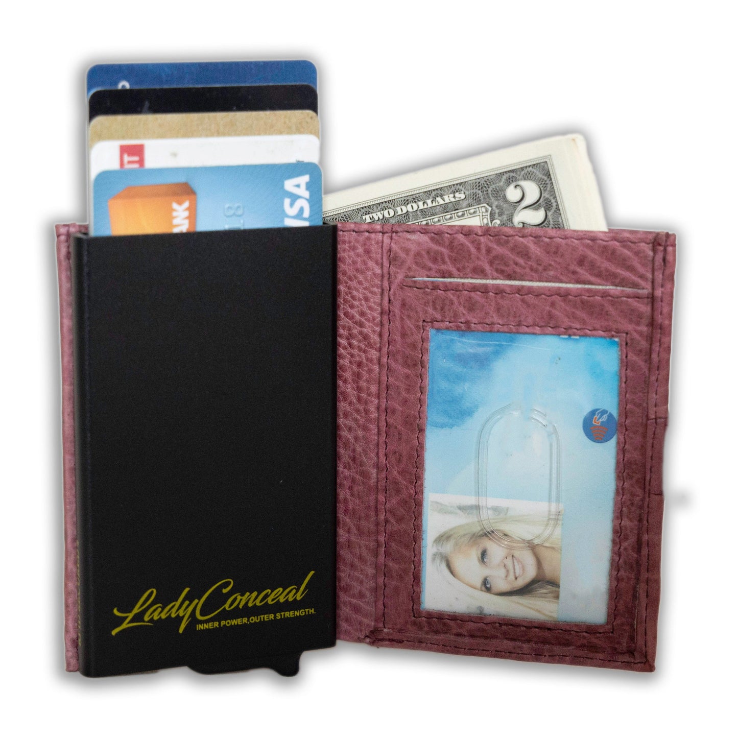 Nova RFID Compact Leather Wallet by Lady Conceal