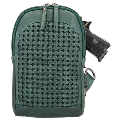Concealed Carry Bristol Sling Leather Backpack by Lady Conceal