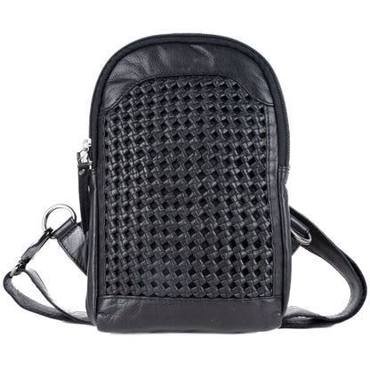Concealed Carry Bristol Sling Leather Backpack by Lady Conceal