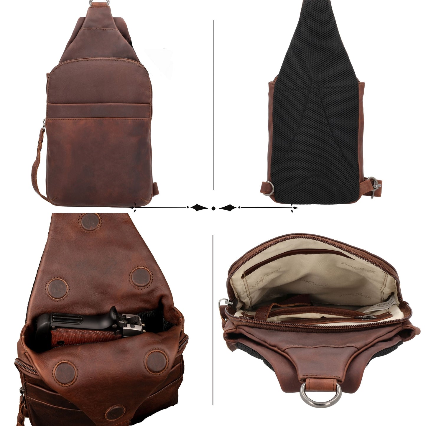 Concealed Carry Unisex Dakota Leather Sling by Lady Conceal