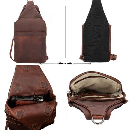 Concealed Carry Unisex Dakota Leather Sling by Lady Conceal