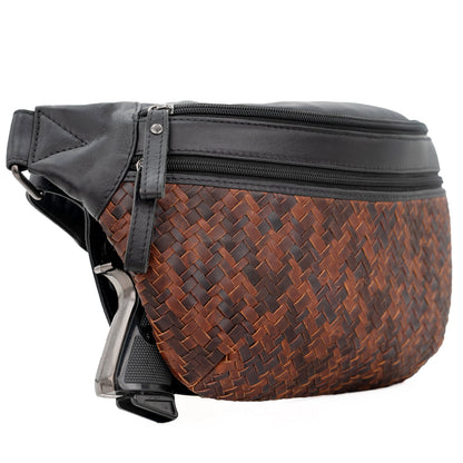 Concealed Carry Haisley Woven Magnetic Leather Sling by Lady Conceal