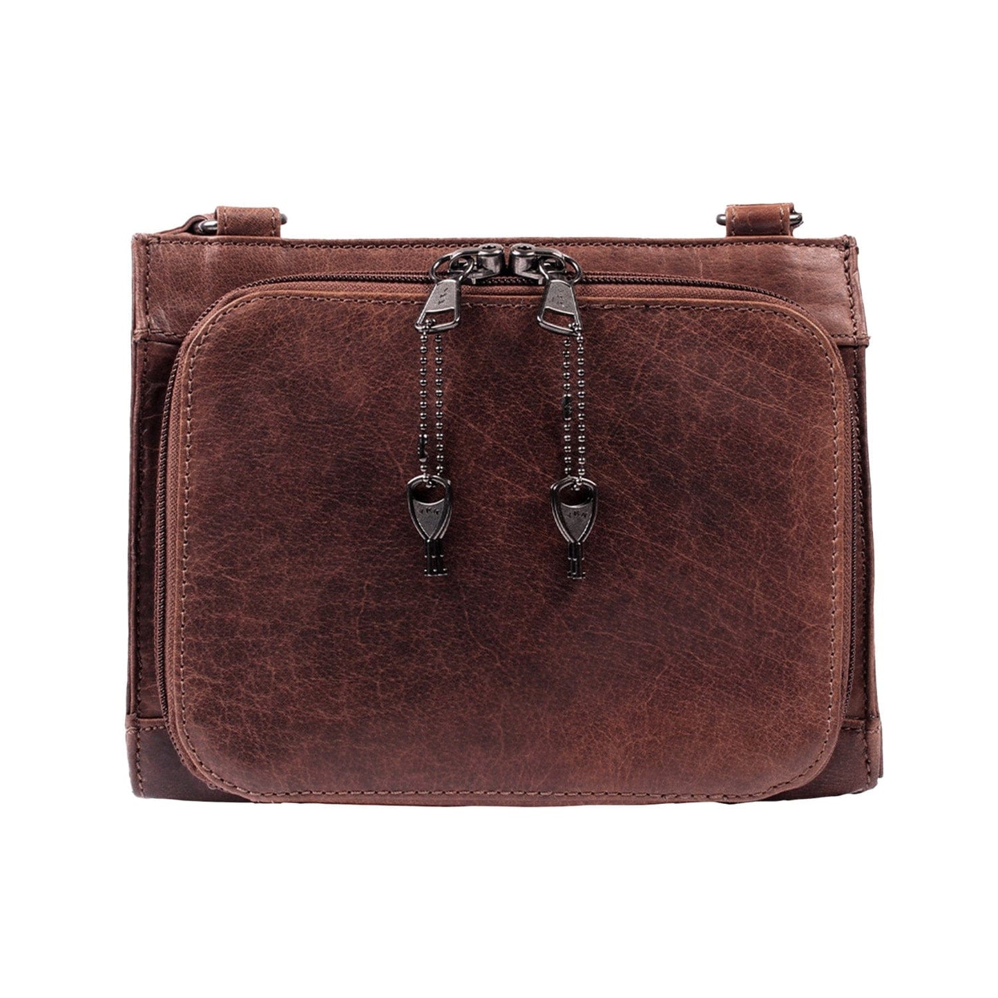 Concealed Carry Raelynn Buffalo Leather Crossbody RFID Organizer by Lady Conceal
