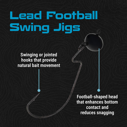 Reaction Tackle Lead Swing Football Jigs - 5-PACK - New