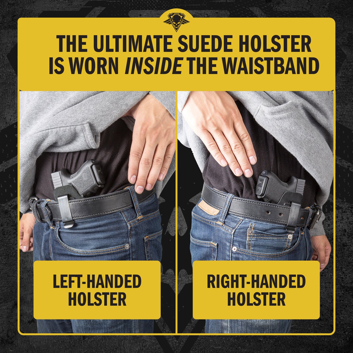 Relentless Tactical The Ultimate Suede Leather IWB Holster Large Size | Fits S&W Shield/Glock/XD - Lifetime Warranty - Made in USA