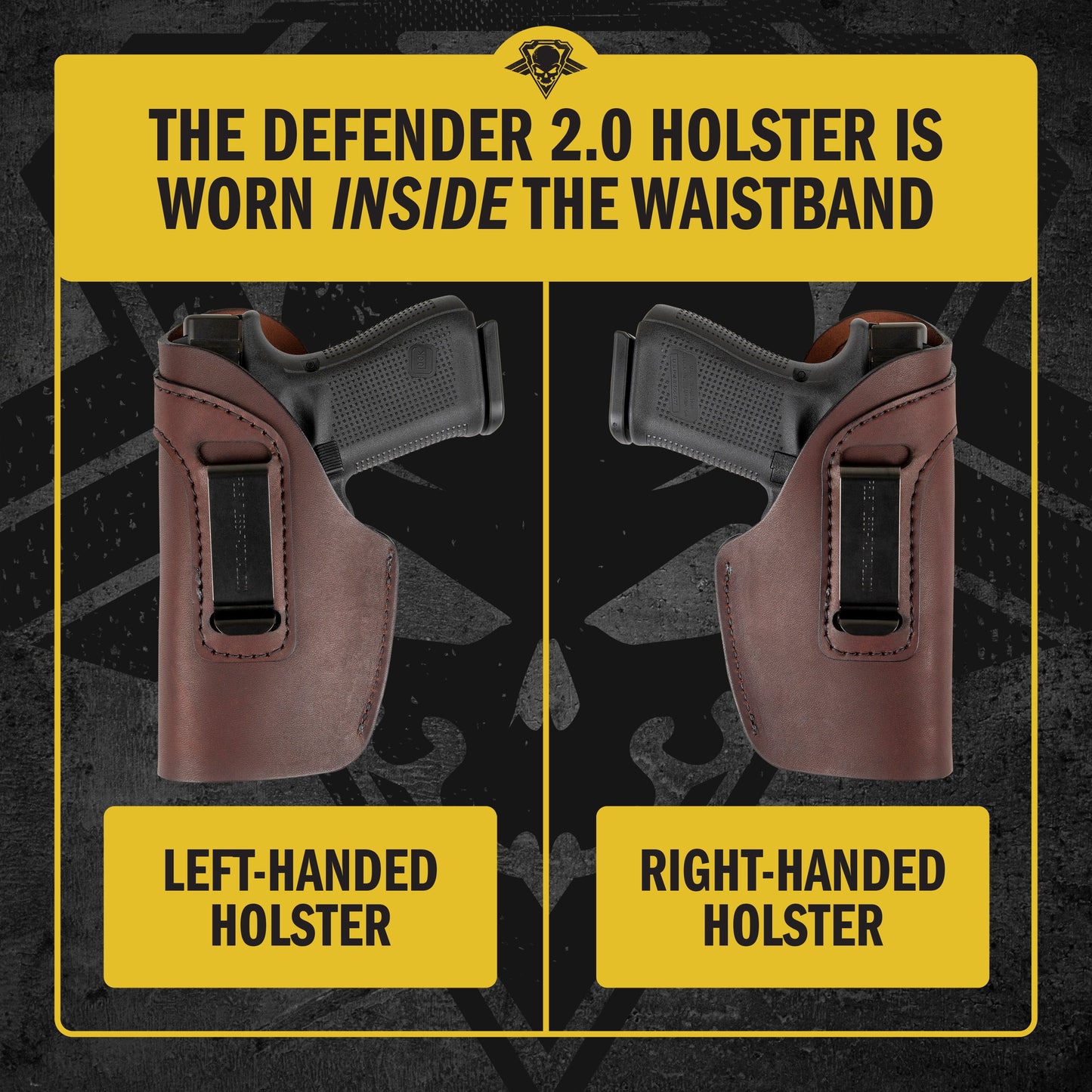 Relentless Tactical Defender 2.0 IWB Gun Holster | Fits Full Size, Compact, 1911 w/ Trigger or Under Barrel Attachments