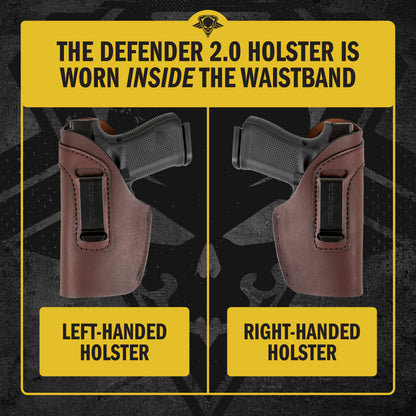 Relentless Tactical Defender 2.0 IWB Gun Holster | Fits Full Size, Compact, 1911 w/ Trigger or Under Barrel Attachments