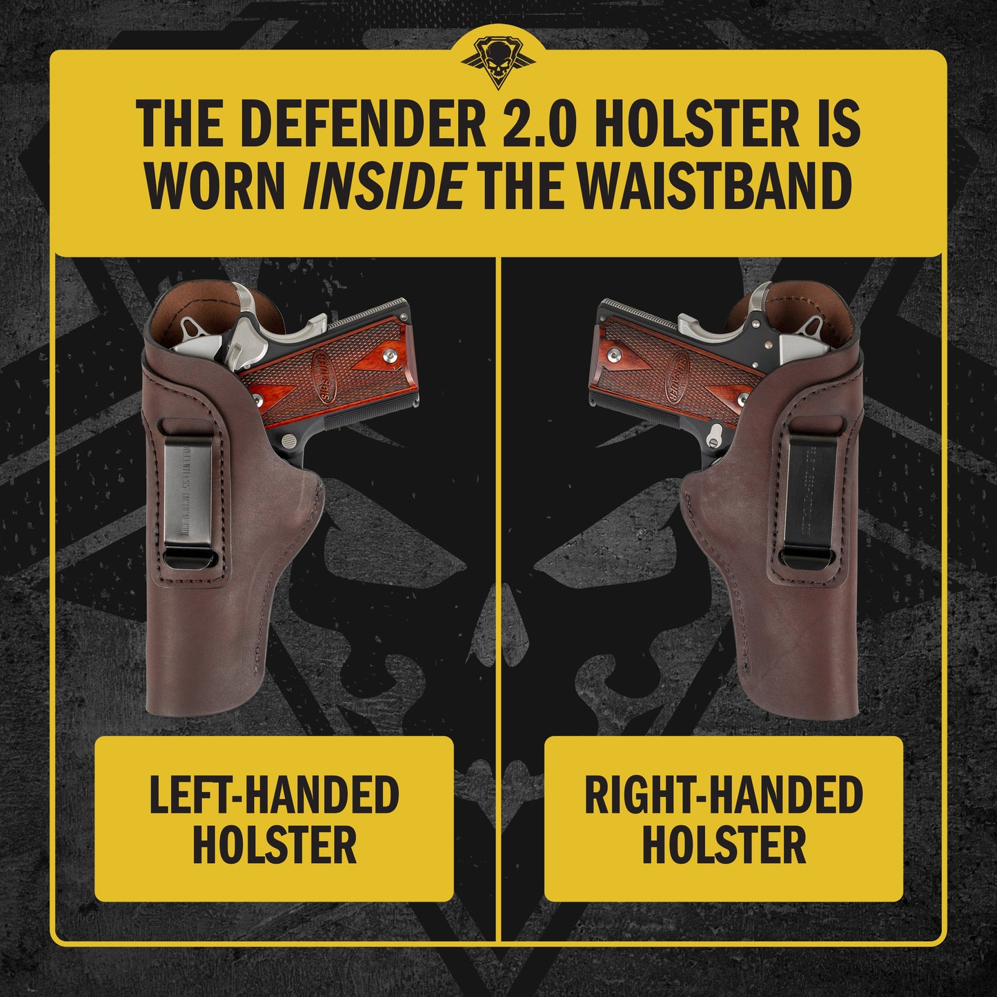 Relentless Tactical The Sweat Shield Defender Leather IWB Holster - Fits All 1911 Style Handguns - Lifetime Warranty - Made in USA