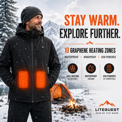LITEGUEST Softshell 10-Zone Heated Jacket Waterproof for Winter