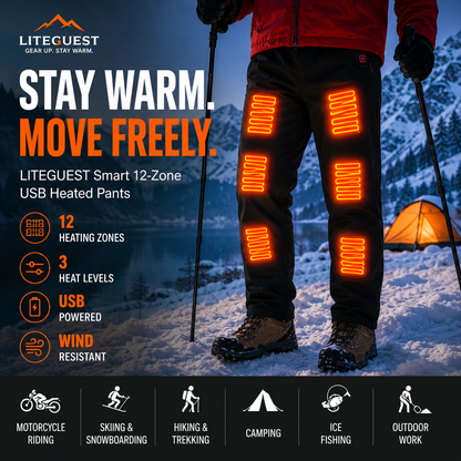 LITEGUEST Smart Heated Pants Fast Heating Windproof Warm for Winter