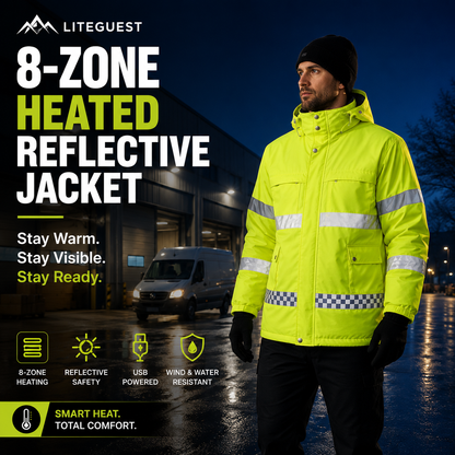 LITEGUEST Smart Heated Reflective Work Jacket for Outdoor Duty
