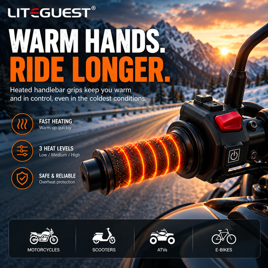 LITEGUEST USB Heated Handlebar Mitts – Winter Riding Warmth