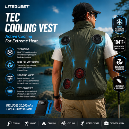 LITEGUEST High-Tech Cooling Vest with TEC Modules & Turbo Fans