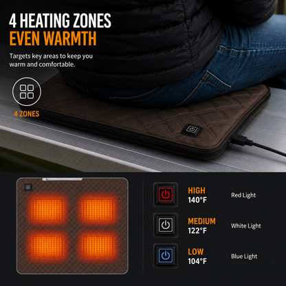 LITEGUEST Heated Seat Cushion Portable Warmth for Outdoor Use