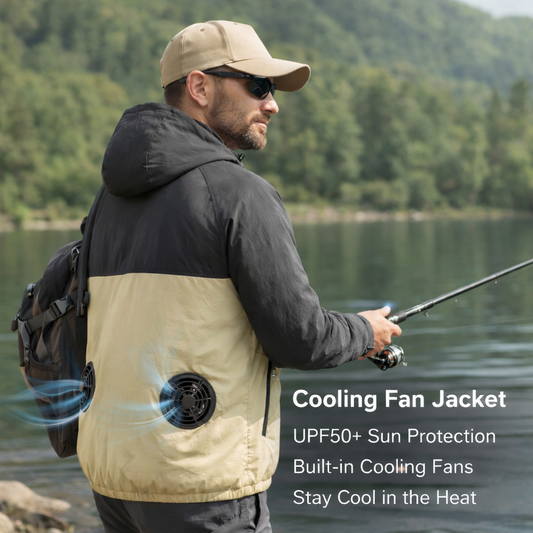 LITEGUEST™ UPF50+ Cooling Fishing Jacket – Built-In Fans for Sun & Heat