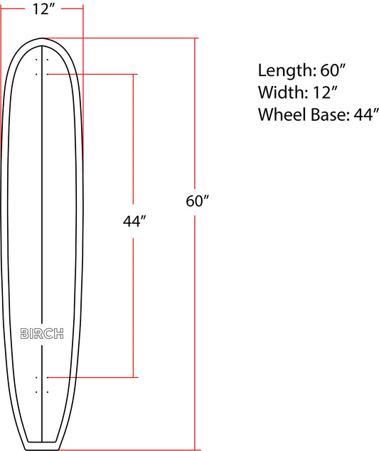 BIRCH 60" Longboard Skateboard - Complete Setup