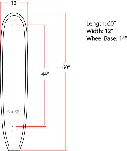BIRCH 60" LOG Longboard Cruiser Skateboard - Complete Setup or Deck Only