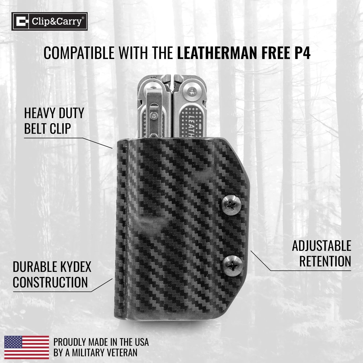 Clip & Carry Kydex Sheath for the Leatherman Free P4