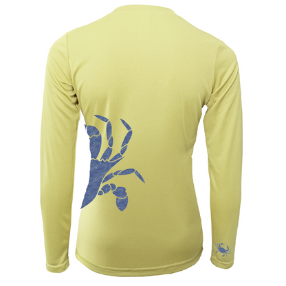 Saltwater Born Blue Crab Wrap Women's Long Sleeve UPF 50+ Dry-Fit Shirt