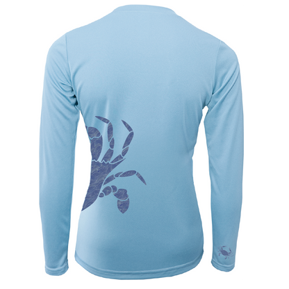 Saltwater Born Blue Crab Wrap Women's Long Sleeve UPF 50+ Dry-Fit Shirt