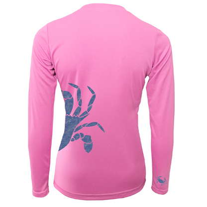 Saltwater Born Blue Crab Wrap Women's Long Sleeve UPF 50+ Dry-Fit Shirt