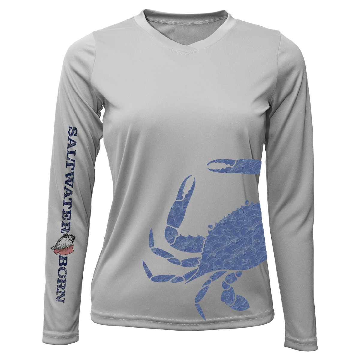 Saltwater Born Blue Crab Wrap Women's Long Sleeve UPF 50+ Dry-Fit Shirt