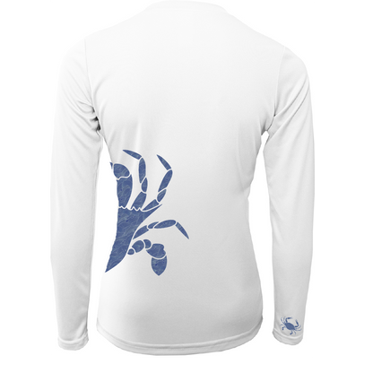 Saltwater Born Blue Crab Wrap Women's Long Sleeve UPF 50+ Dry-Fit Shirt