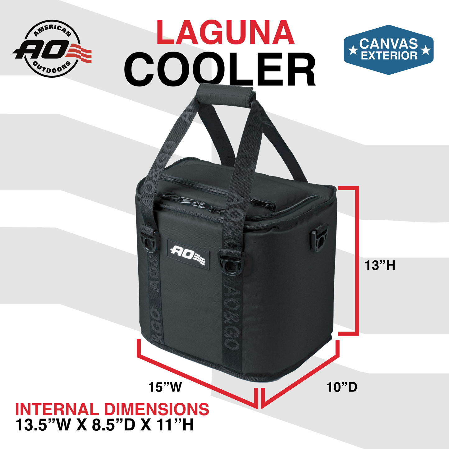 AO Coolers Laguna Canvas 18 Can Cooler - Black