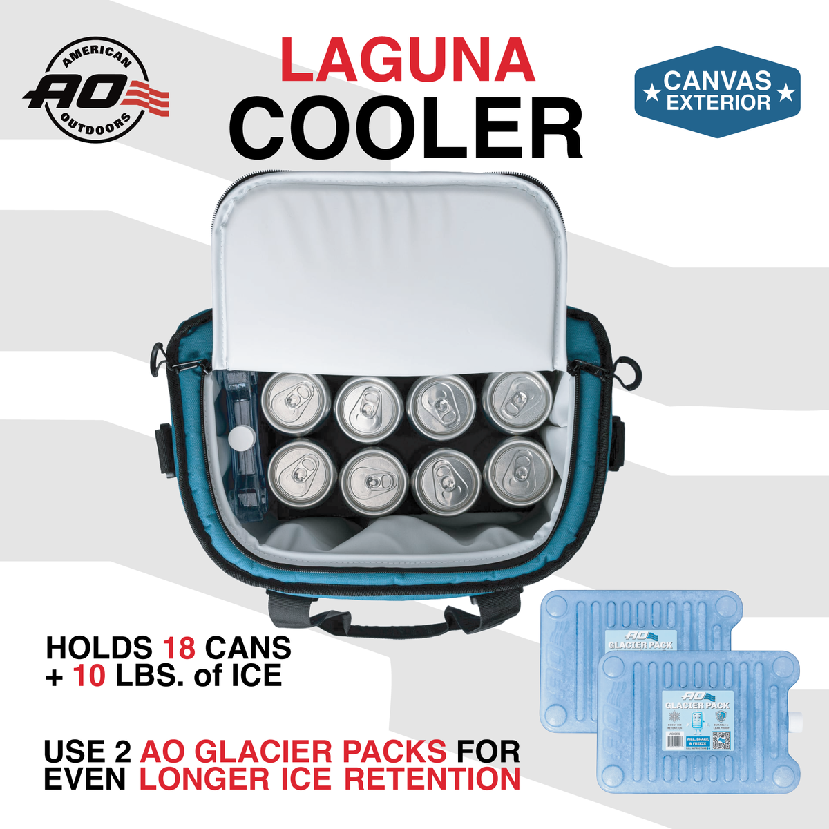 AO Coolers Laguna Canvas 18 Can Cooler - Ocean