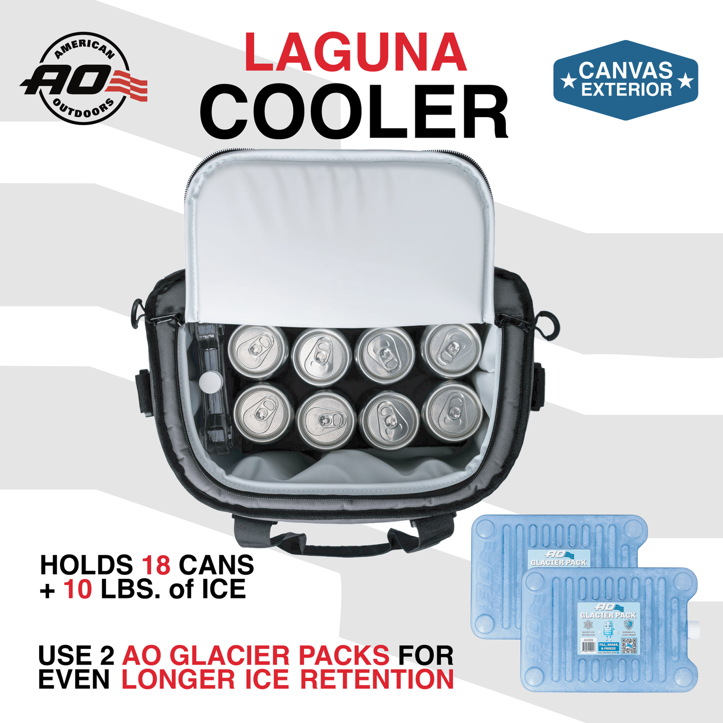 AO Coolers Laguna Canvas 18 Can Cooler - Smoke