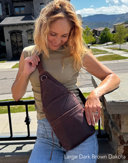 Concealed Carry Unisex Dakota Leather Sling by Lady Conceal