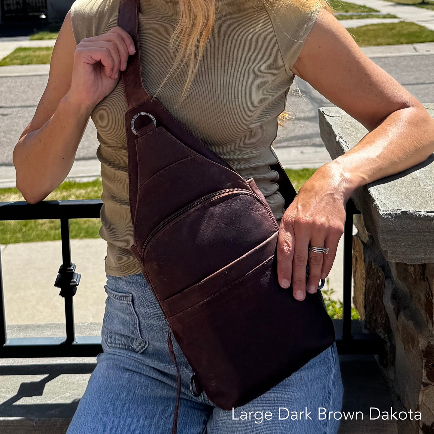 Concealed Carry Unisex Dakota Leather Sling by Lady Conceal