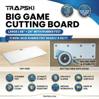TRAPSKI Big Game Cutting Boards HDPE Cutting Boards | 48 x 18 or 24 Inch | Juice Grooves