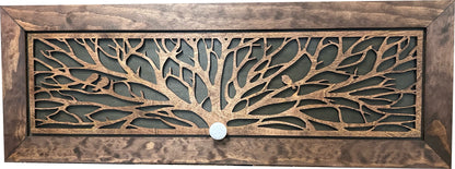 Bellewood Designs - Large Wood Hidden Gun Cabinet Birds In A Tree Wall Decoration - Hidden Gun Safe To Securely Store Your Gun In Plain Sight
