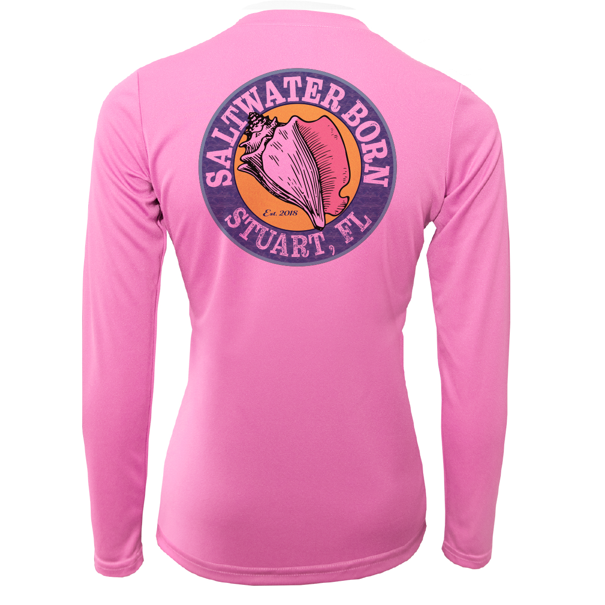 Saltwater Born Lat/Long Stuart Florida Girl Long Sleeve UPF 50+ Dry-Fit Shirt